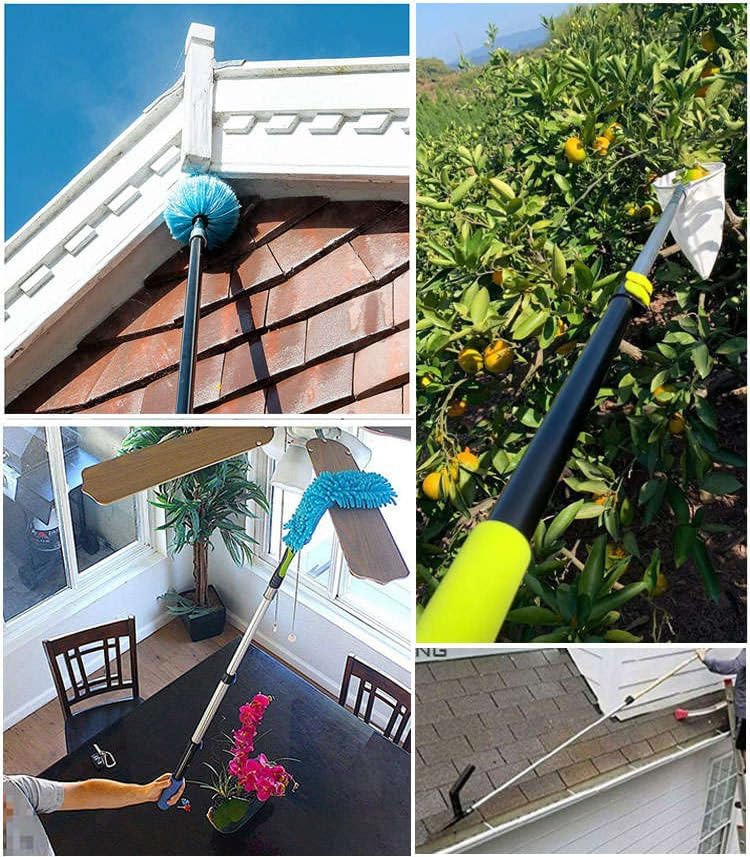 Craftec 1.5 to 3 FT Aluminum Telescoping Pole with Quick-Flip Clamps, Paint Roller Pole, Multi-Purpose Pole, Duster Pole, Twist-On Metal Tip for Squeegee, Extendable Painters Pole (3 Feet) - Image 3